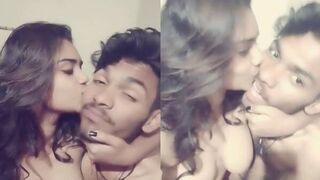 Kerala College Couple Romantic Kissing Boobs Pressing Leaked